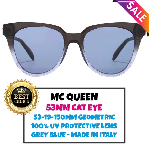 BNWBOX Alexander McQueen 53MM Cat Eye Sunglasses GREY BLUE main image 7